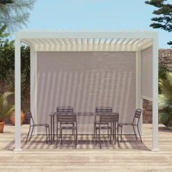 Pérgola bioclimática 3x3m V2 + 2 toldos verticales de 3m