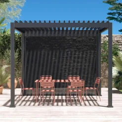 Pérgola bioclimática 3x3m V2 + toldo vertical 3x3m