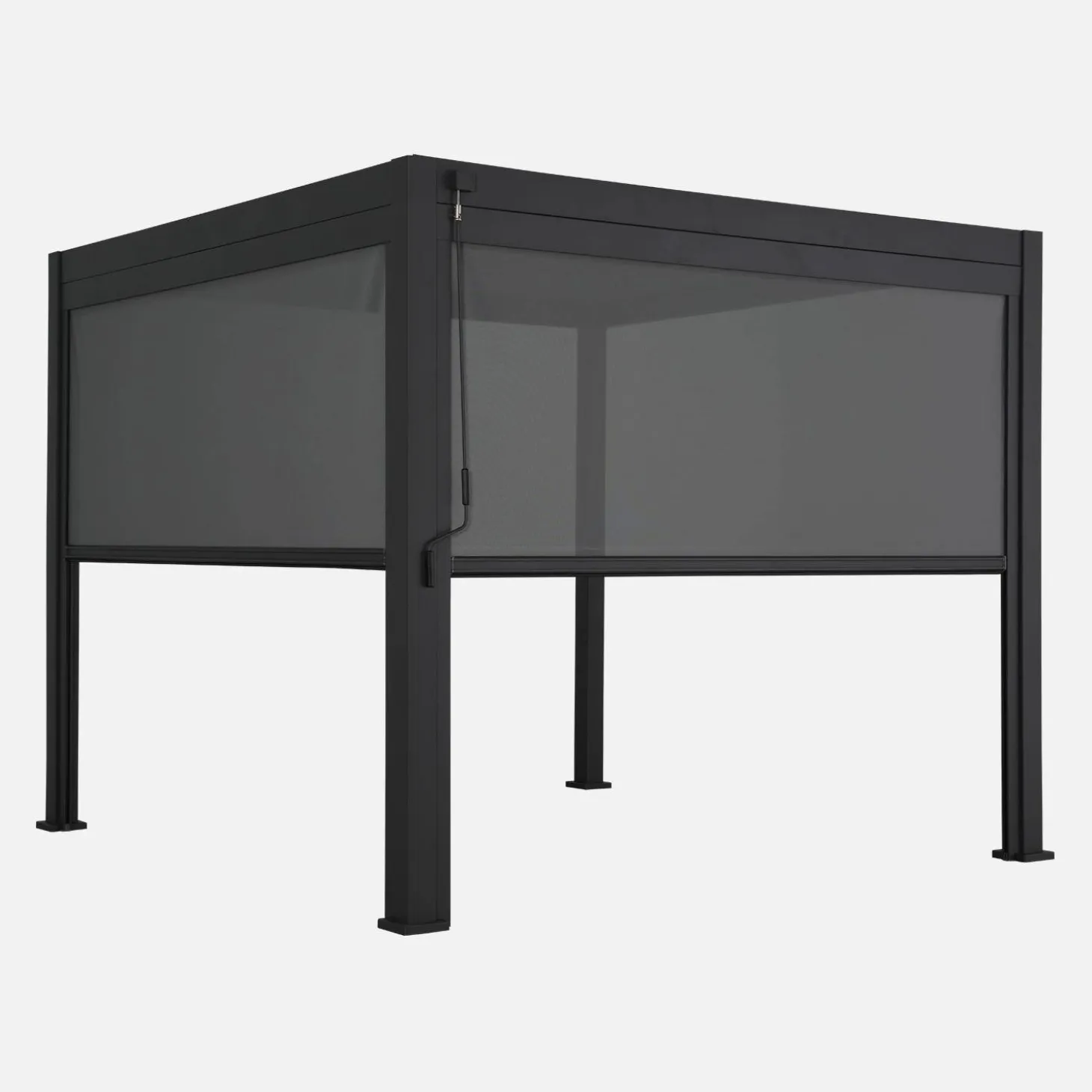 Pérgola bioclimática 3x3m V2 + 2 toldos verticales de 3m