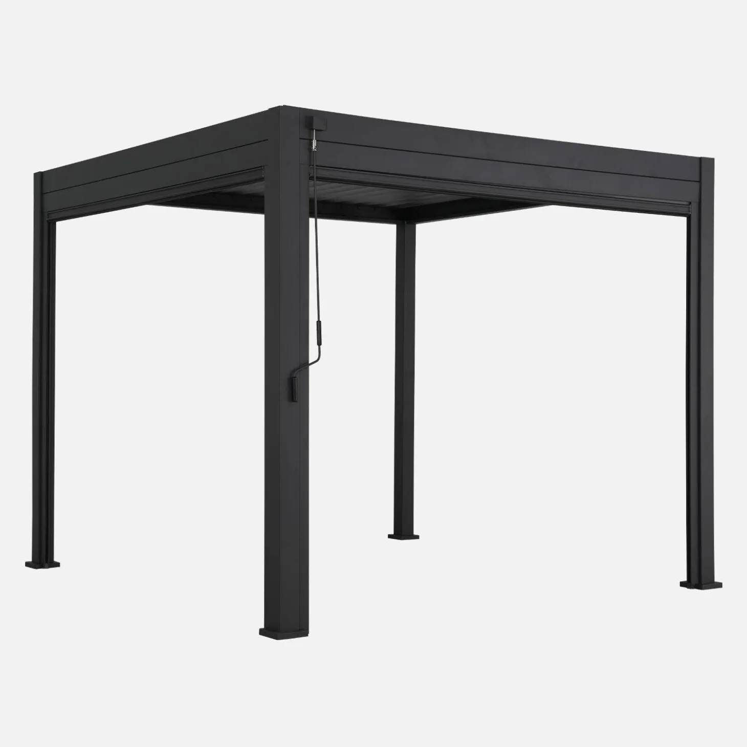 Pérgola bioclimática 3x3m V2 + 2 toldos verticales de 3m