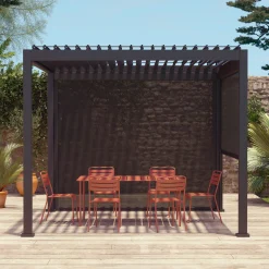 Pérgola bioclimática 3x3m V2 + 2 toldos verticales de 3m