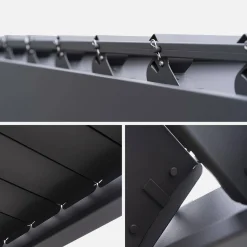 Pérgola bioclimática 3x3m V2 + 2 toldos verticales de 3m
