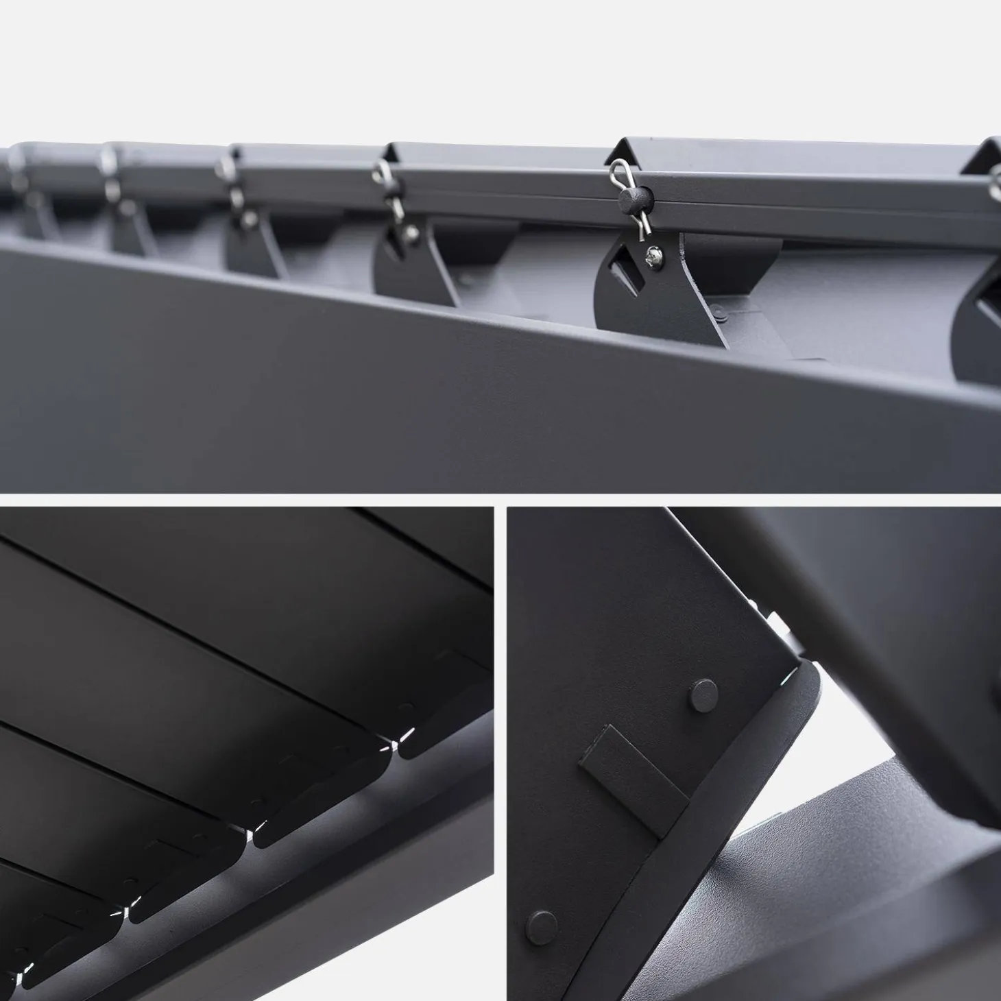Pérgola bioclimática 3x3m V2 + 2 toldos verticales de 3m