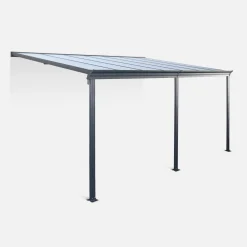 Pérgola 3x4.4m de aluminio con canalón