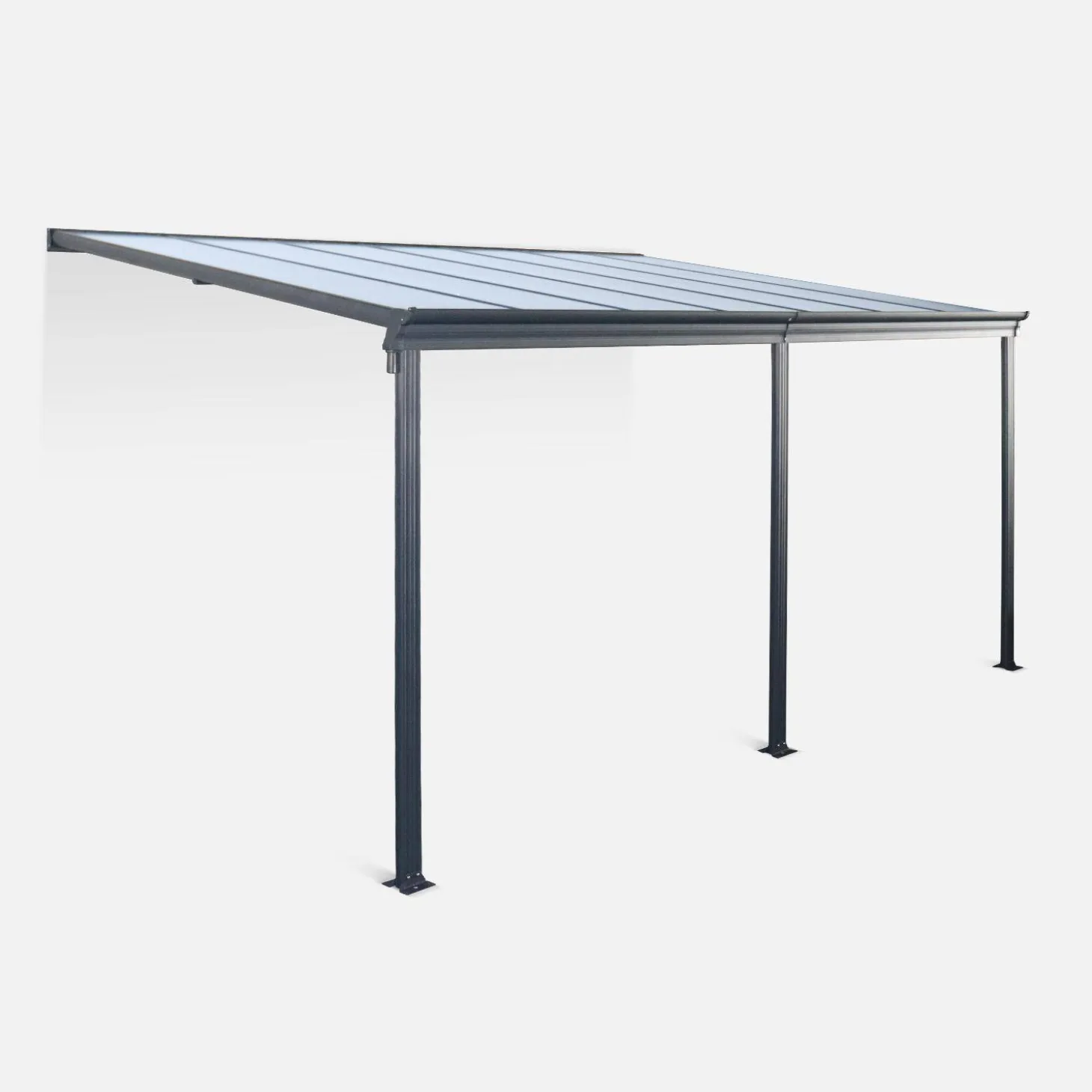 Pérgola 3x4.4m de aluminio con canalón