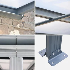 Pérgola 3x4.4m de aluminio con canalón