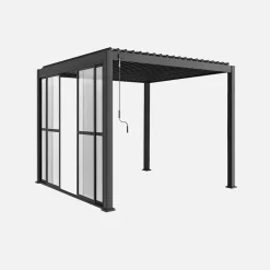 Puerta corredera para pérgola de 3m