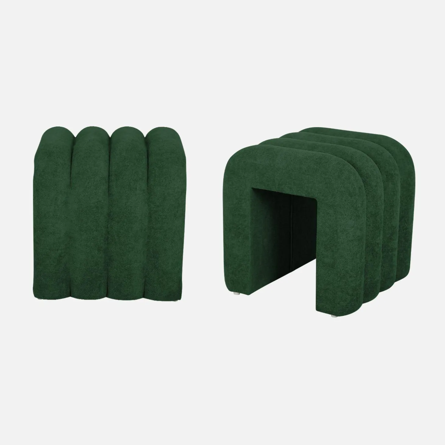 Puff contemporáneo de tela, set de 2