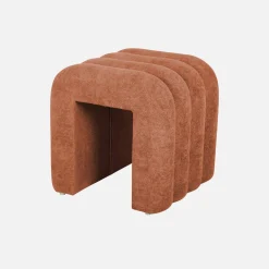 Puff contemporáneo de tela, set de 2