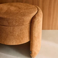 Puff de tela con almacenaje contemporáneo