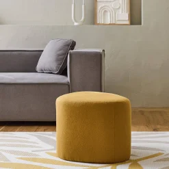 Puff de tela con forma de guijarro