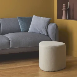 Puff de tela con forma de guijarro