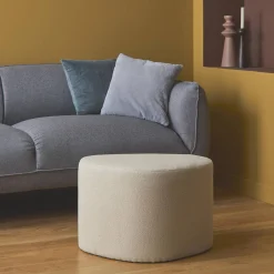 Puff de tela con forma de guijarro