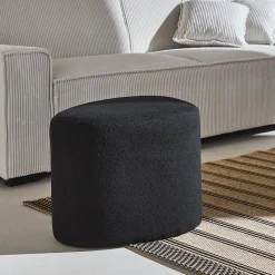 Puff de tela con forma de guijarro