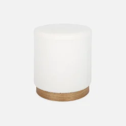 Puff estilo escandinavo de rizos blancos