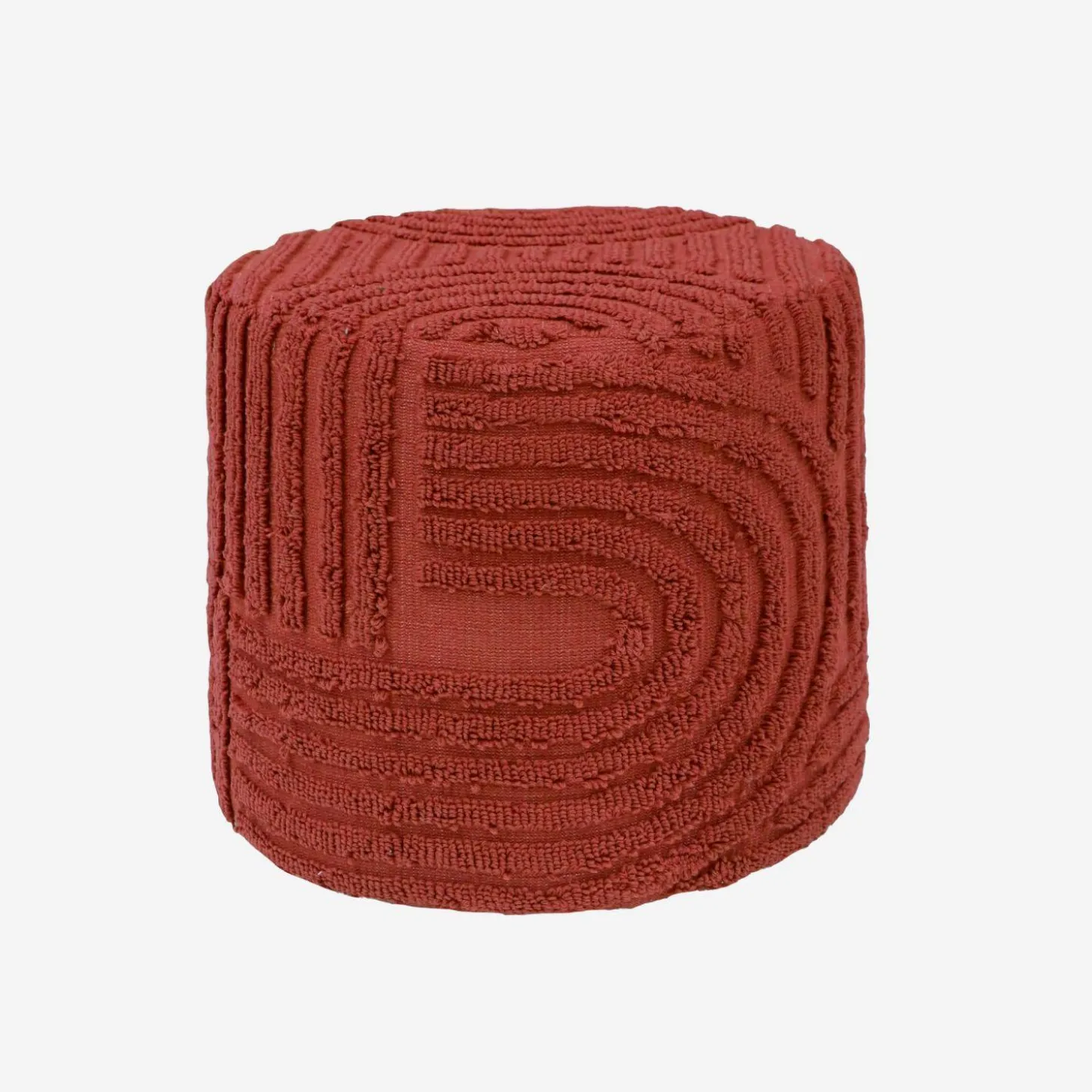 Puff redondo de borreguito con relieve