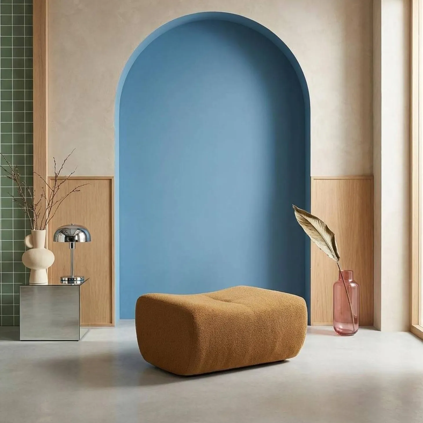 Reposapiés para sillón Sokol de borreguito texturizado