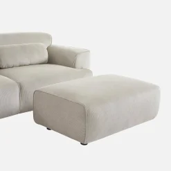 Reposapiés para sofá Wallas terciopelo de pana fina, 3 plazas