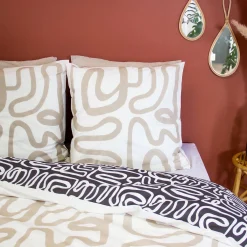 Ropa de cama de algodón reversible con diseño gráfico, 2 plazas