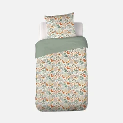 Ropa de cama de algodón reversible impreso otoño, 1 plaza