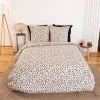 Ropa de cama de algodón reversible con estampado de leopardo, 2 plazas