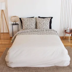 Ropa de cama de algodón reversible con estampado de leopardo, 2 plazas