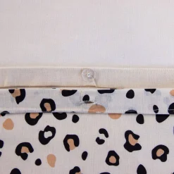 Ropa de cama de algodón reversible con estampado de leopardo, 2 plazas