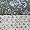 Ropa de cama de algodón y lyocell con estampado floral verde, 2 plazas