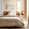 Ropa de cama de gasa y algodón beige