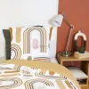 Ropa de cama de microfibra reversible naranja