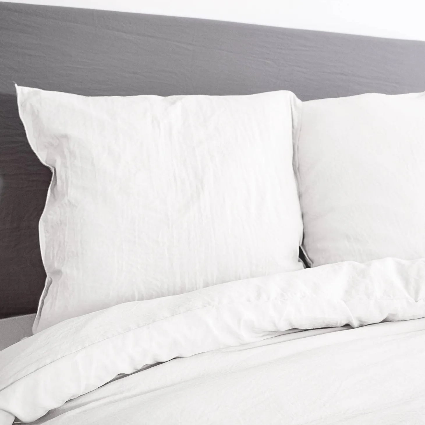 Ropa de cama de microfibra lavada color blanco, 2 plazas