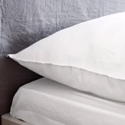 Ropa de cama de microfibra lavada color blanco, 2 plazas