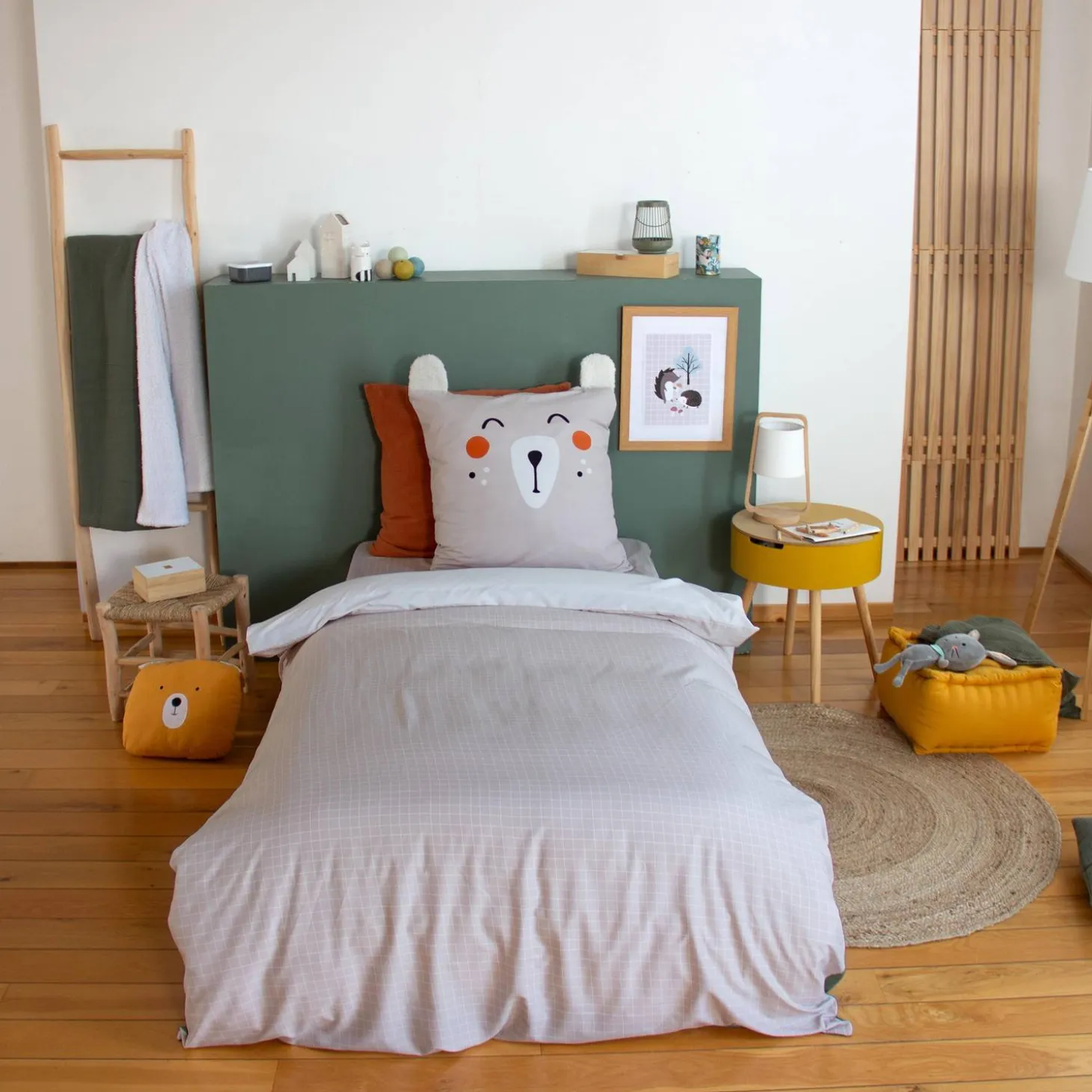 Ropa de cama de microfibra reversible impreso bosque de otoño, 1 plaza
