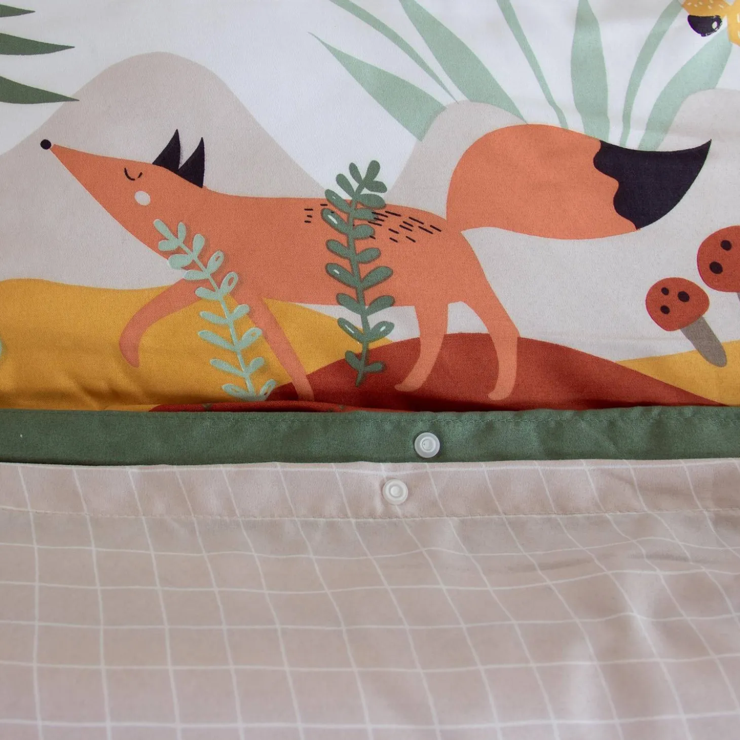 Ropa de cama de microfibra reversible impreso bosque de otoño, 1 plaza