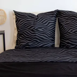 Ropa de cama de poliéster reversible estampado cebra, 2 plazas