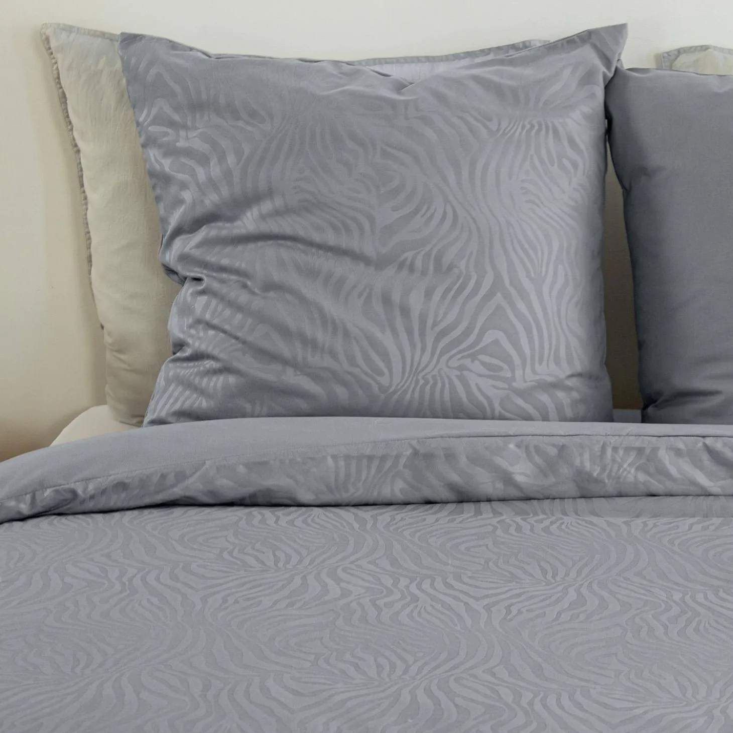 Ropa de cama de poliéster reversible con estampado de cebra, 2 plazas