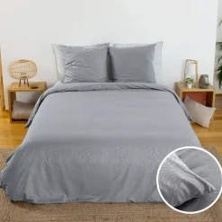 Ropa de cama de poliéster reversible con estampado de cebra, 2 plazas