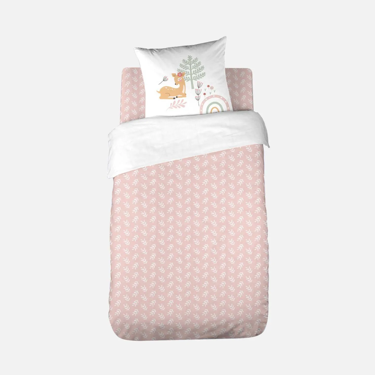 Ropa de cama reversible de microfibra estampado bosque encantado, 1 plaza