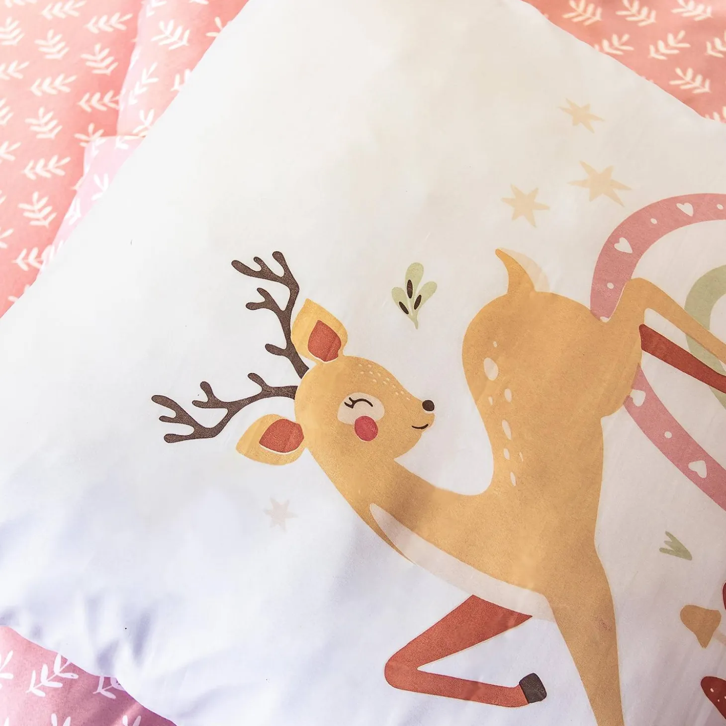 Ropa de cama reversible de microfibra estampado bosque encantado, 1 plaza