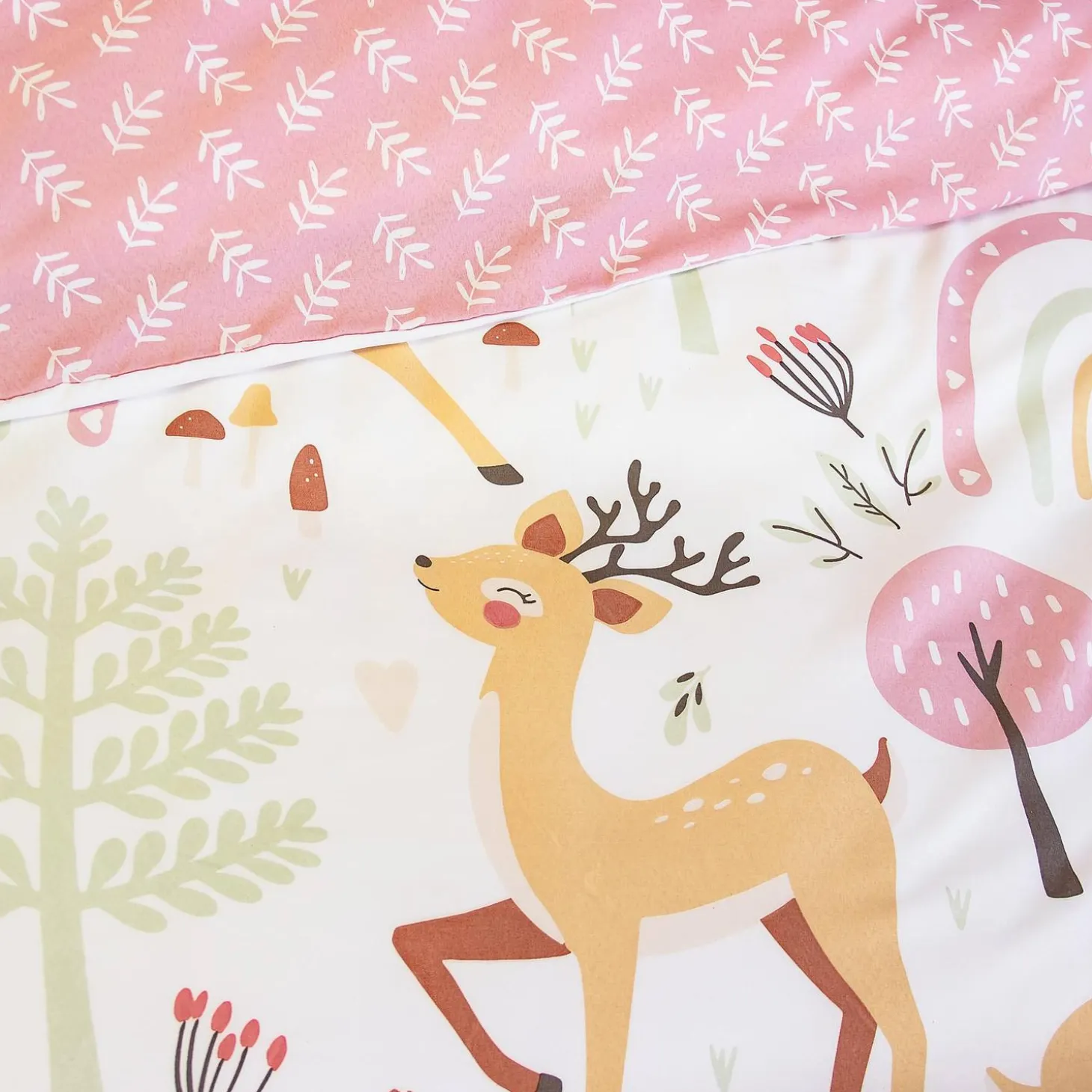 Ropa de cama reversible de microfibra estampado bosque encantado, 1 plaza