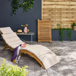 Set de 2 tumbonas de madera de acacia