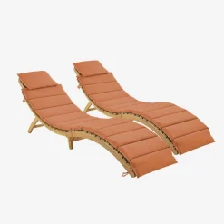 Set de 2 tumbonas de madera de acacia
