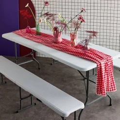Set de mesa y bancos plegables portátiles para eventos