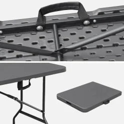 Set de mesa y bancos plegables portátiles para eventos