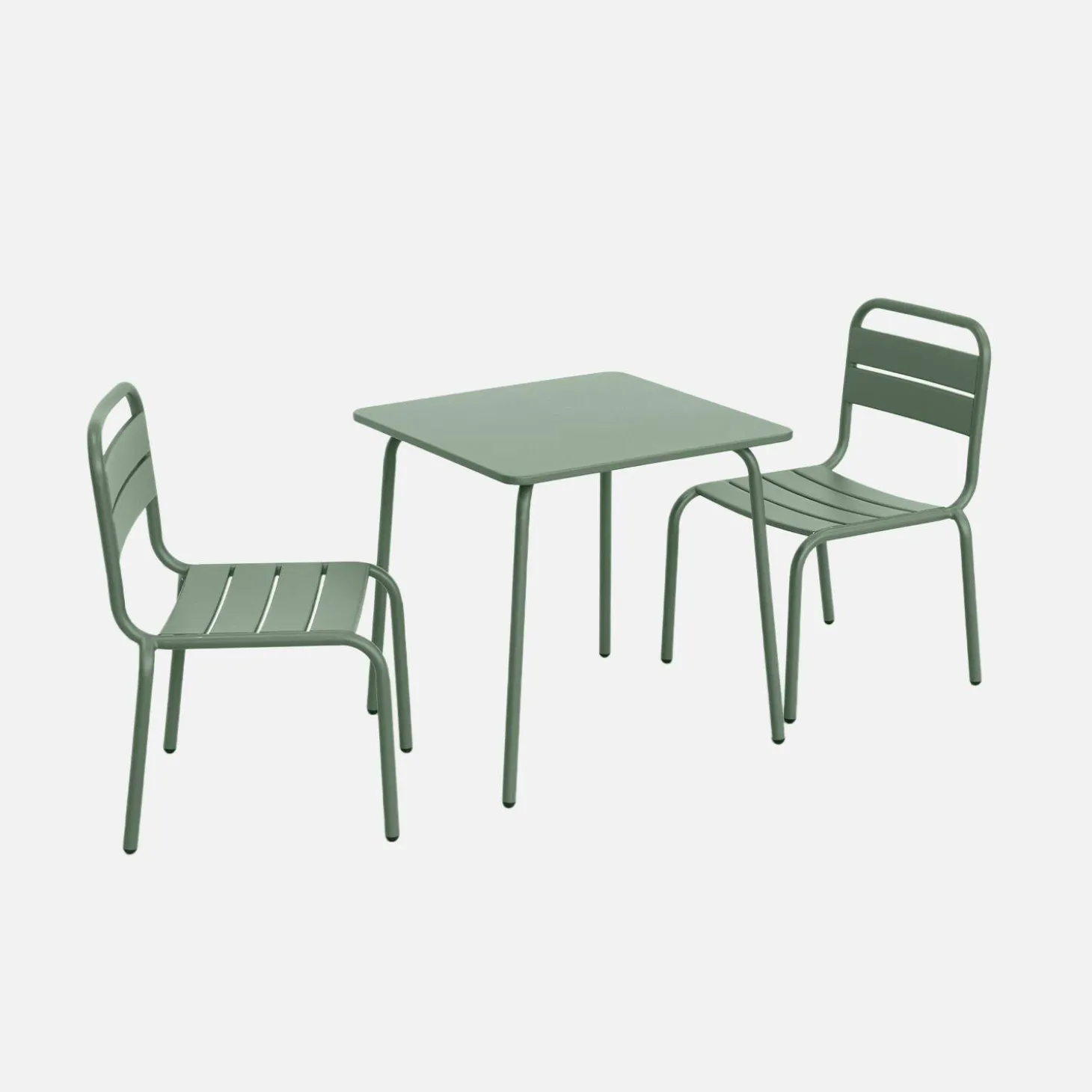 Set infantil de mesa y silla de metal con 2 sillas
