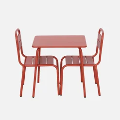 Set infantil de mesa y silla de metal con 2 sillas