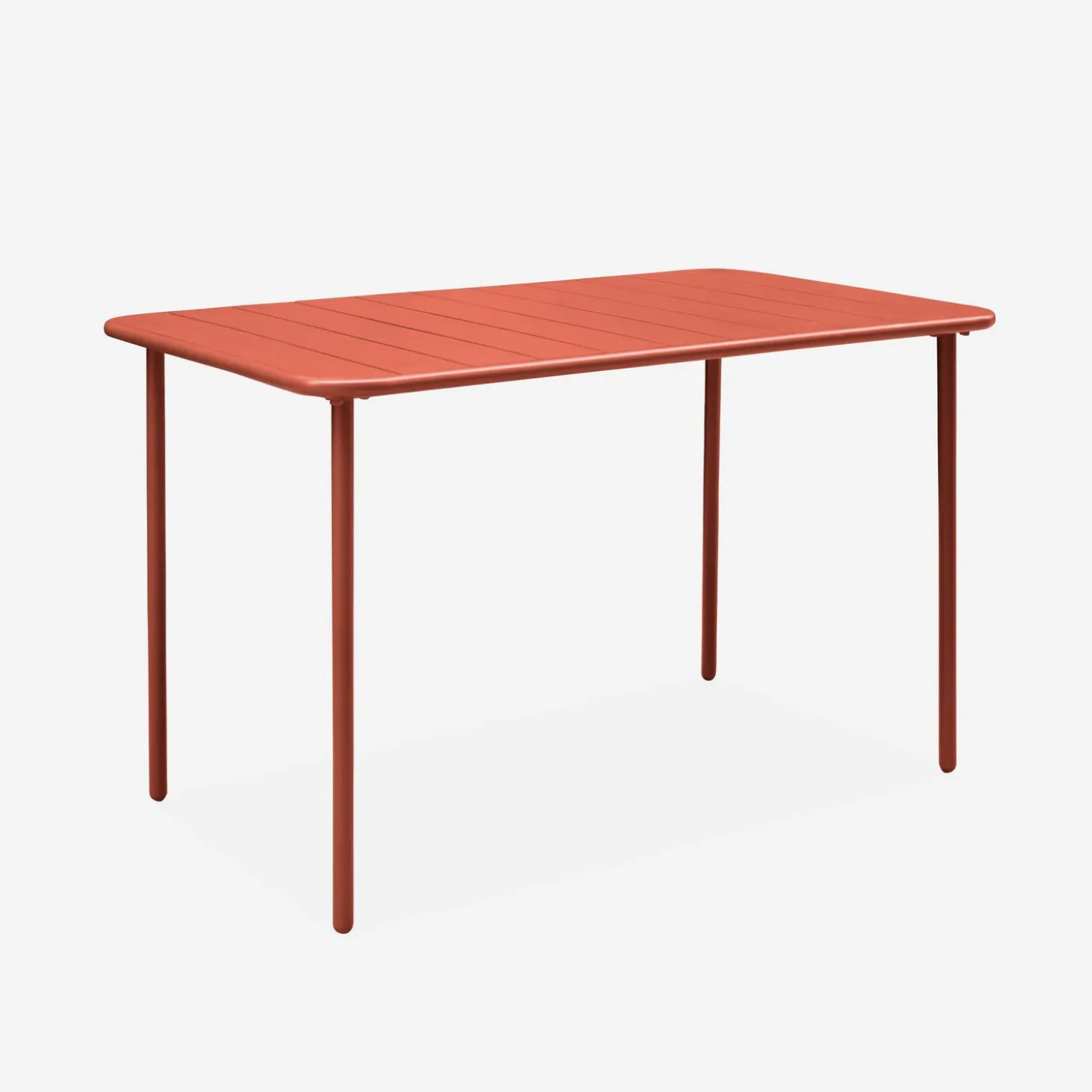 Set mesa de jardín bistró de acero con 4 sillas plegables, 120cm