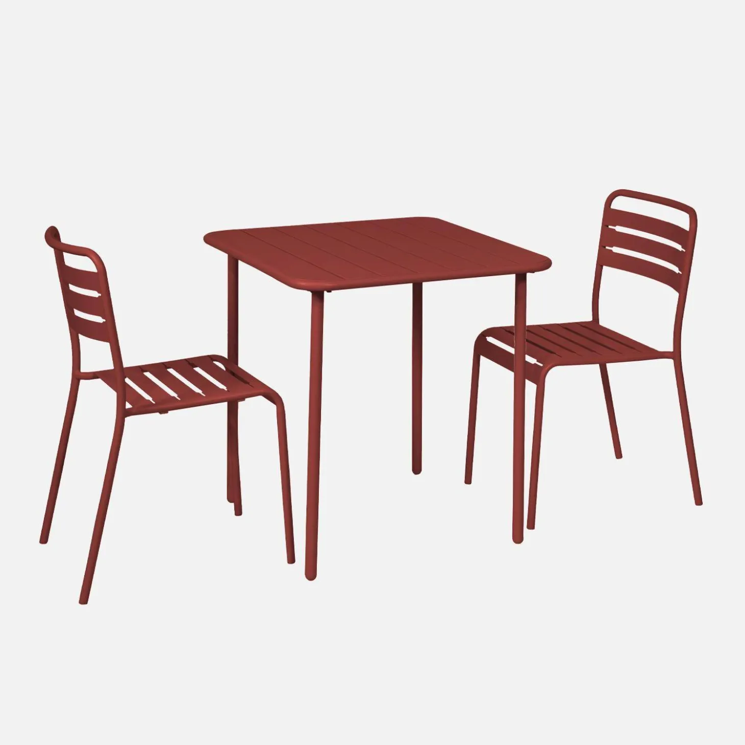 Set mesa de jardín bistró de acero con 2 sillas, 70 cm