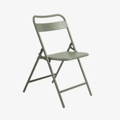 Set mesa de jardín bistró de acero con 4 sillas plegables, 120cm