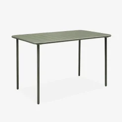 Set mesa de jardín bistró de acero con 4 sillas plegables, 120cm